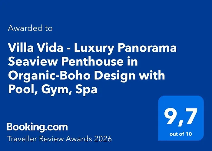 Appartement Vida - Luxury Panorama Seaview Penthouse In Organic-boho Design With Pool, Gym, *